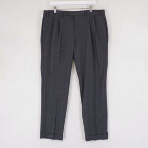 Lauren Ralph‎ Lauren High Performance Wool Gray 37/31 Pleated Cuffed Dress Pants